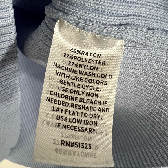 Halogen Light Blue Ribbed Tank Top - Picture 5 of 7